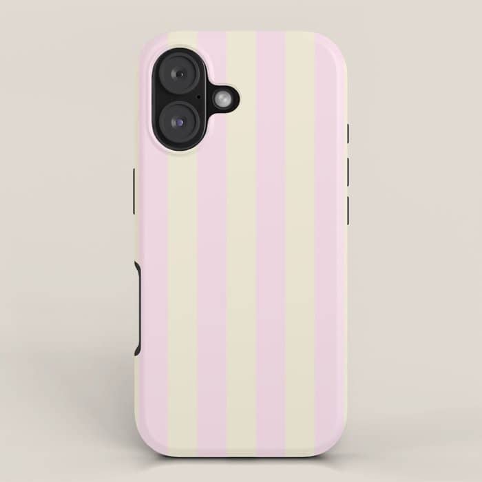 Stripes Of Light Pink And Cream Iphone Case