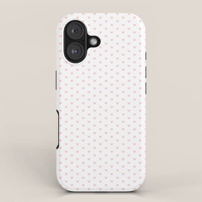 Small Pastel Pink Heart Pattern Iphone Case