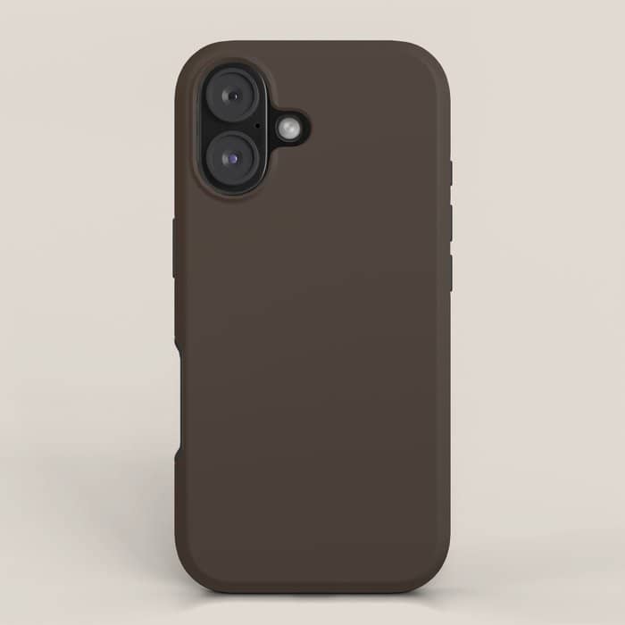 Cocoa Brown Solid Color Dark Chocolate Plain Pattern  Iphone Case