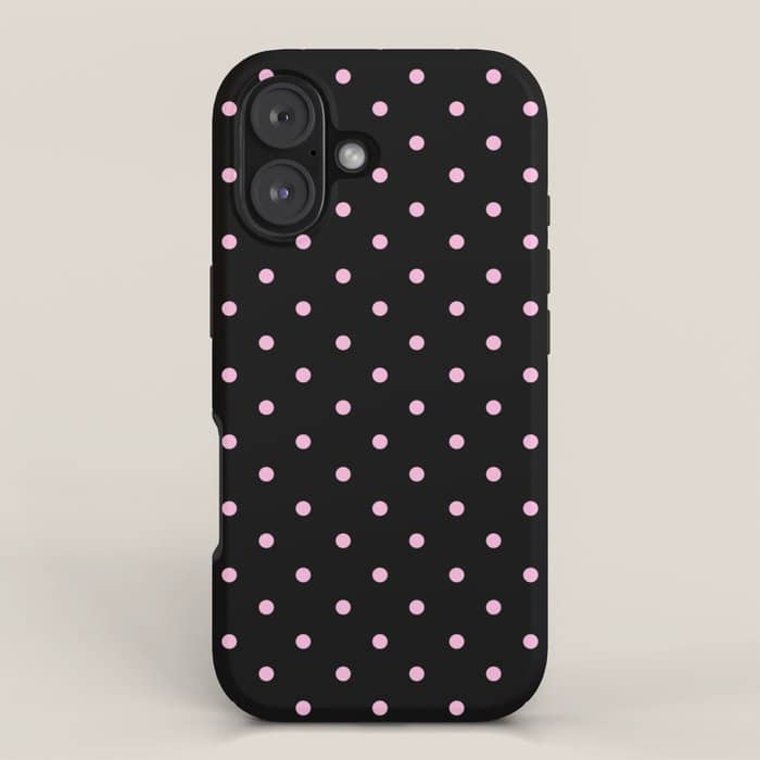 Dotted (Pink & Black Pattern) Iphone Case