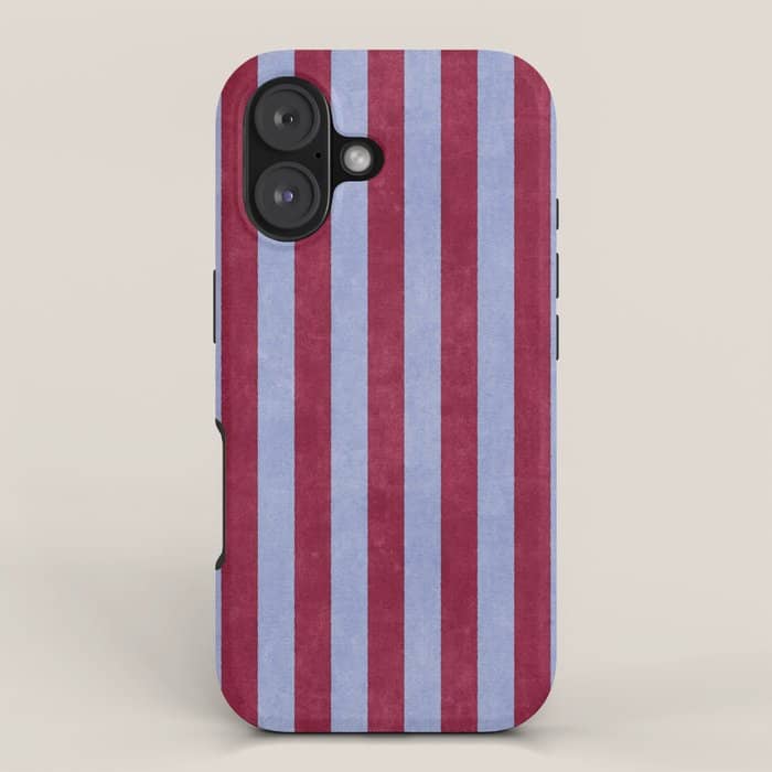 Stripes - 005 - Maroon And Blue Iphone Case