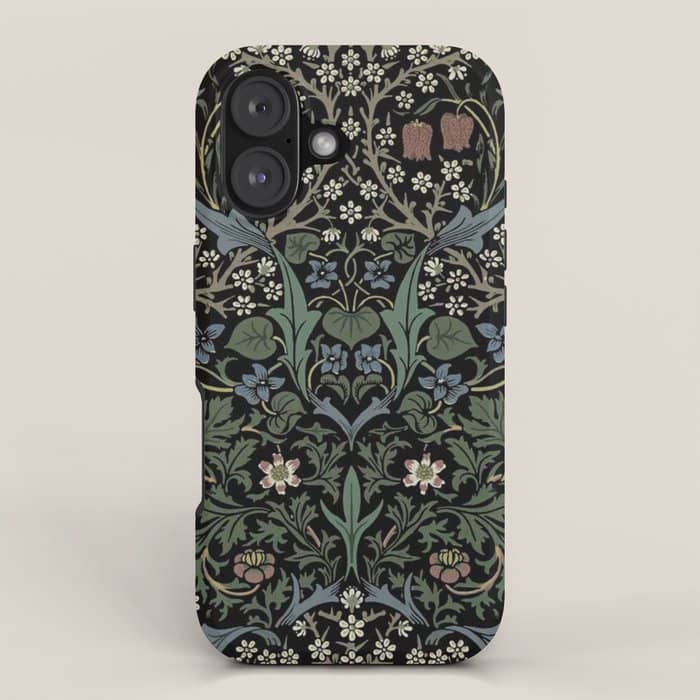 William Morris Vintage Blackthorn Dark Green 1892 Iphone Case