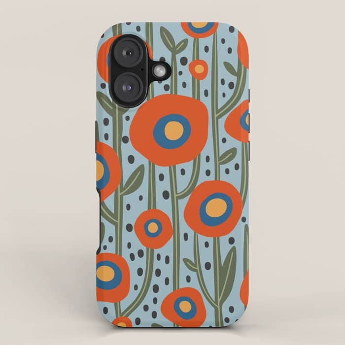 Flower Market Amsterdam, Modern Retro Flower Print Iphone Case