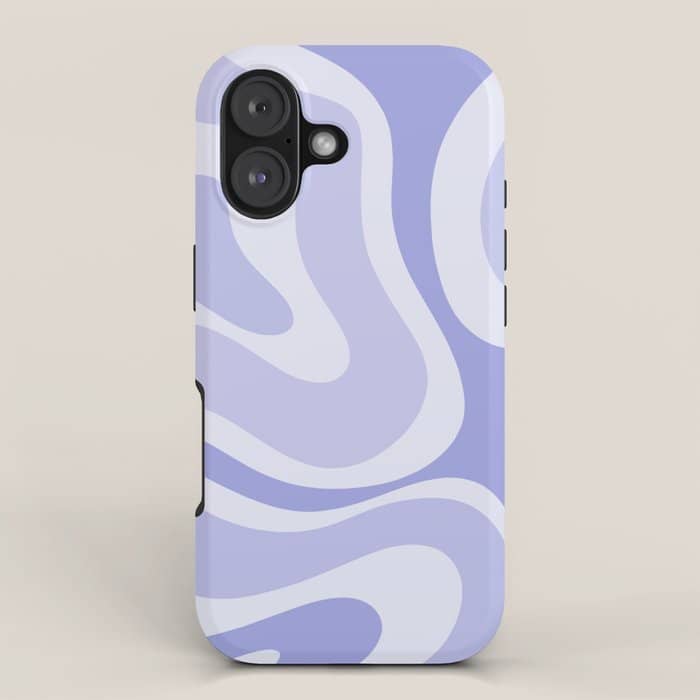 Modern Retro Liquid Swirl Abstract In Light Lavender Purple Iphone Case