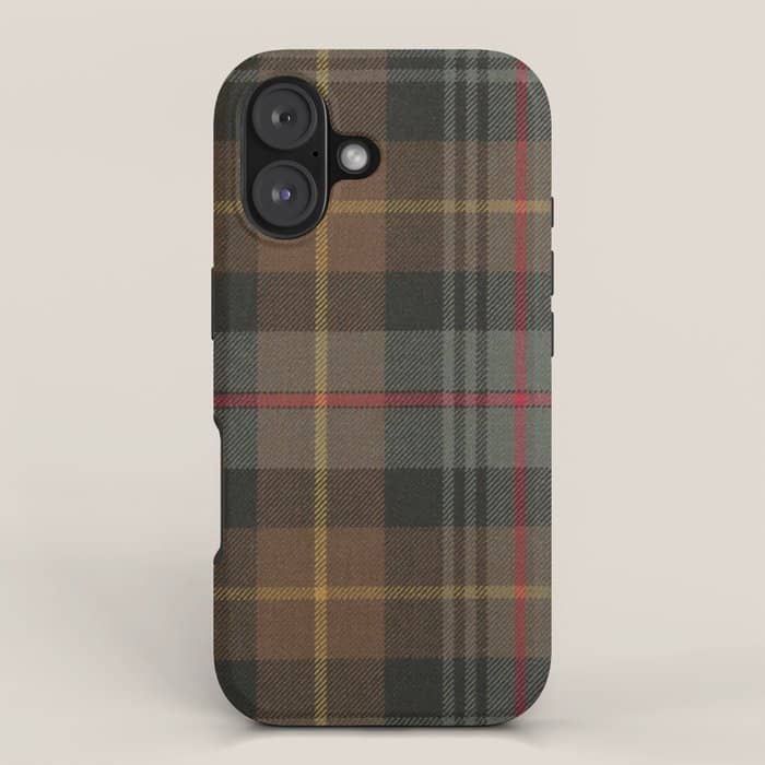 Vintage Brown Gray Tartan Plaid Pattern Iphone Case