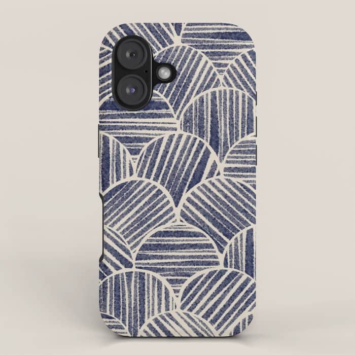 Navy Blue Striped Pattern #2 Iphone Case