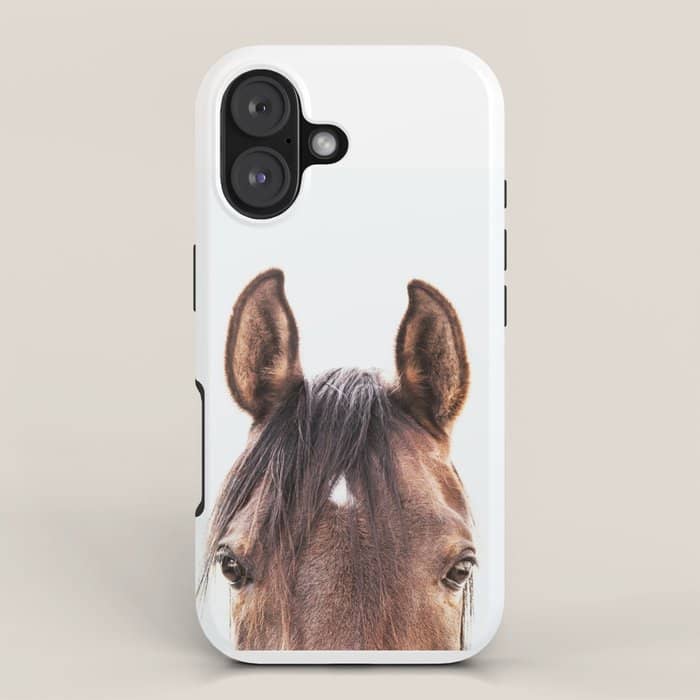 Peekaboo Horse, Bw Horse Print, Horse Photo, Equestrian, Equestrian Photo, Equestrian Decor Iphone Case