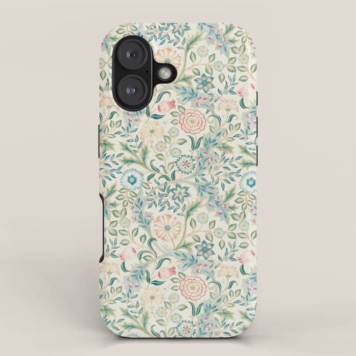 William Morris Vintage Wilhelmina Ivory Pastel Floral Iphone Case