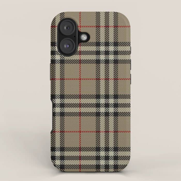 Luxury Beige Tartan Plaid Pattern Iphone Case