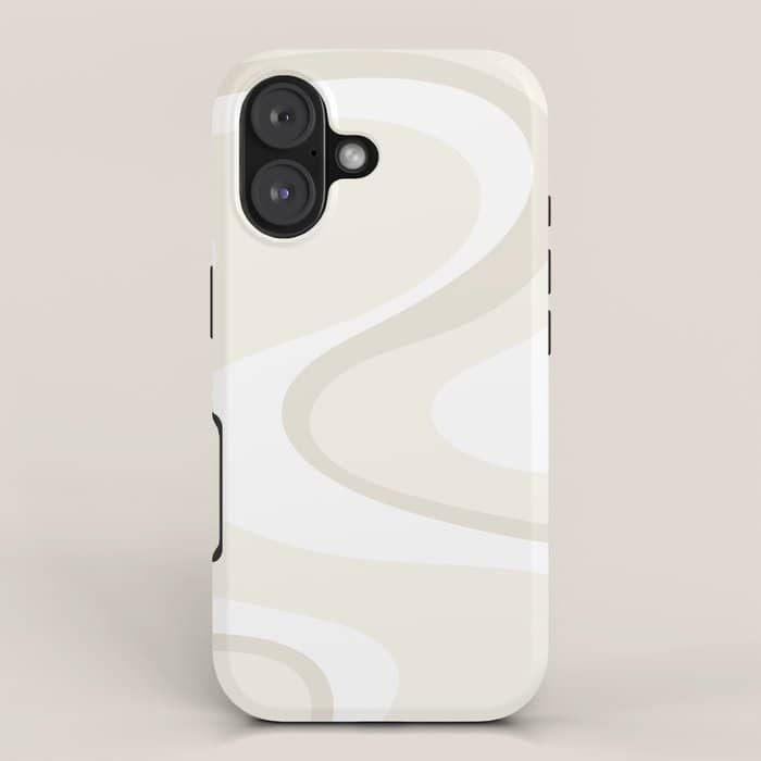 Cream Dream Light Liquid Swirl Abstract In Beige And White Iphone Case