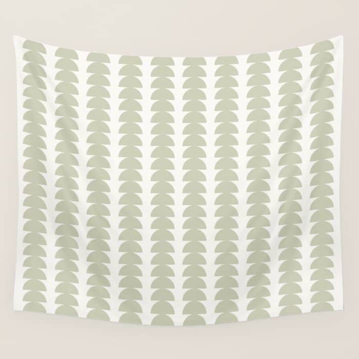 Maude Pattern - Natural Green Wall Tapestry