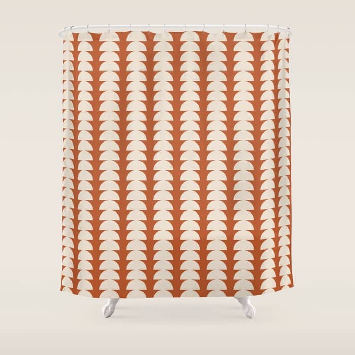 Maude Pattern - Vintage Orange Shower Curtain