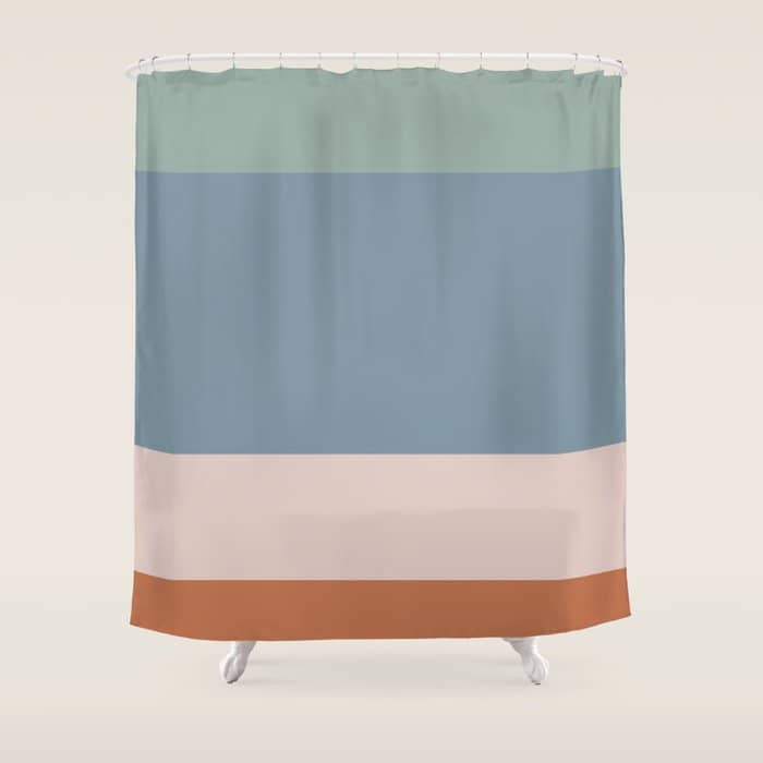 Contemporary Color Block Xi Shower Curtain