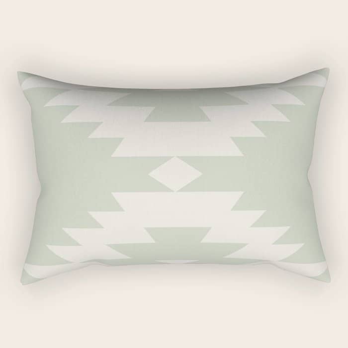 Southwestern Minimalism - Neutral Sage Green Rectangular Pillow