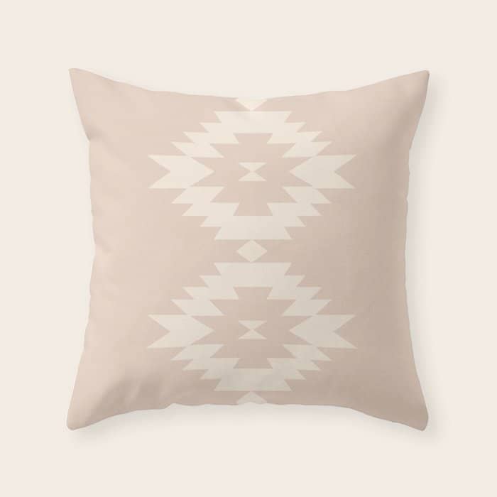 Southwestern Minimalism - Neutral Pink Throw Pillow
