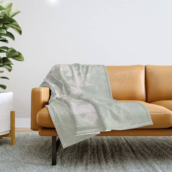 Southwestern Minimalism - Neutral Sage Green Throw Blanket