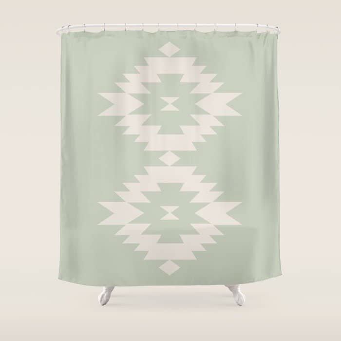 Southwestern Minimalism - Neutral Sage Green Shower Curtain