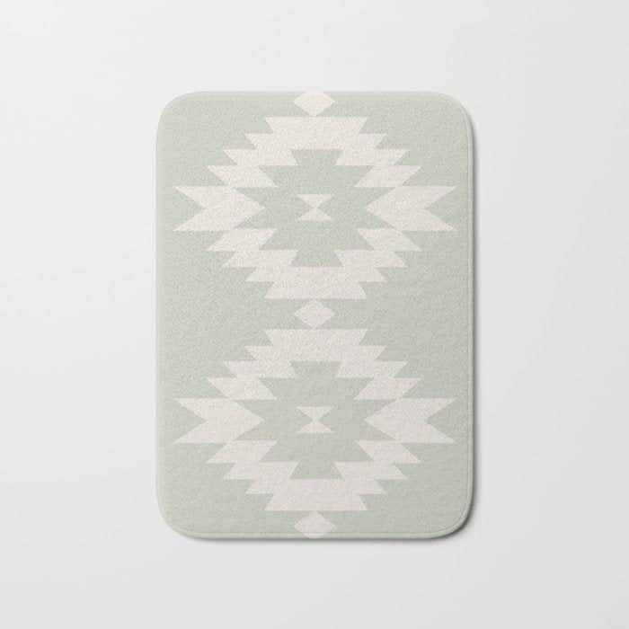 Southwestern Minimalism - Neutral Sage Green Bath Mat