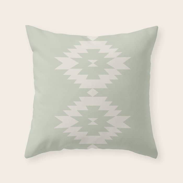 Southwestern Minimalism - Neutral Sage Green Throw Pillow