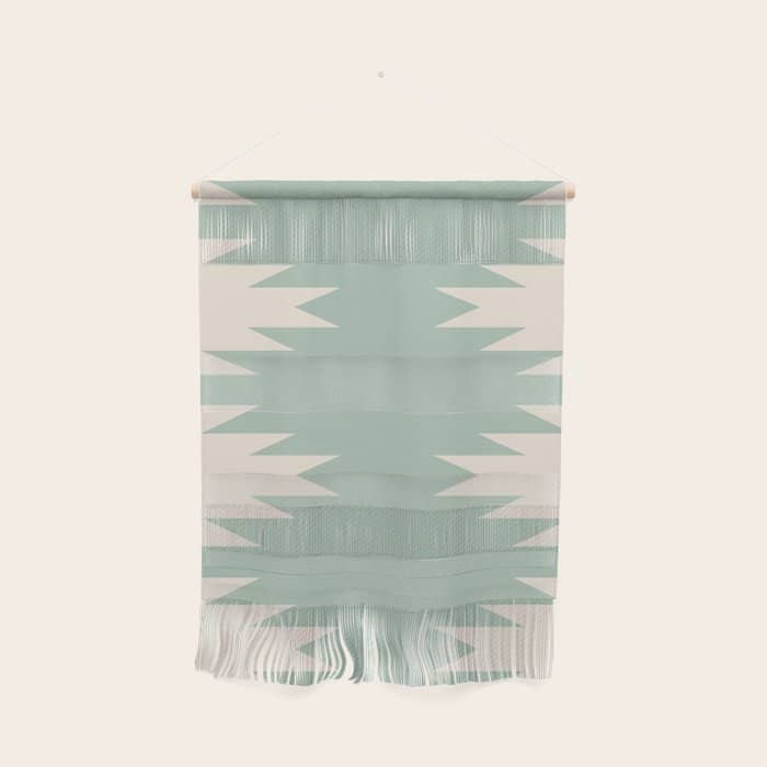 Geometric Southwestern Minimalism - Neutral Sage Green Wall Hanging