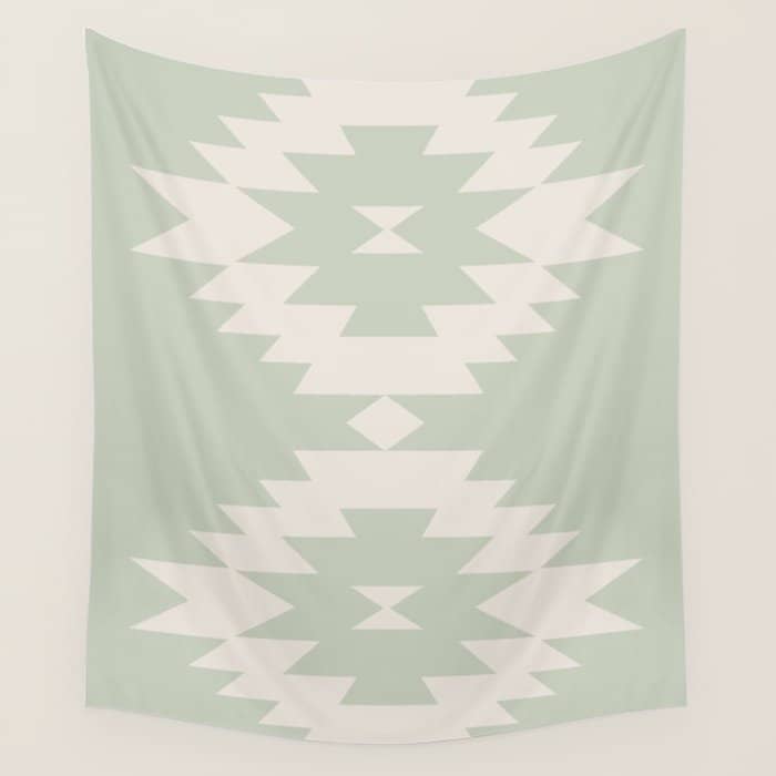Southwestern Minimalism - Neutral Sage Green Wall Tapestry