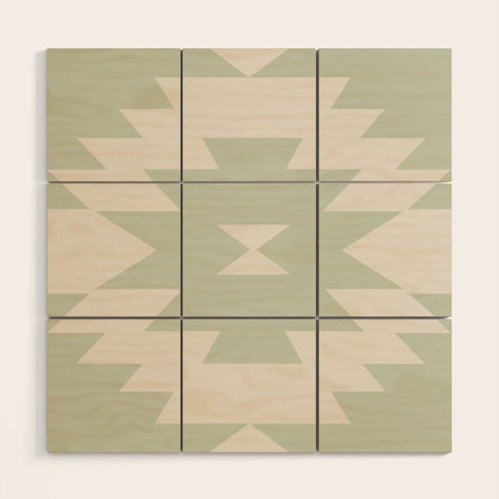 Southwestern Minimalism - Neutral Sage Green Wood Wall Art