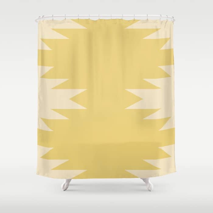 Geometric Southwestern Minimalism - Bright Golden Yellow Shower Curtain