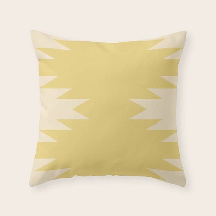Geometric Southwestern Minimalism - Bright Golden Yellow Throw Pillow