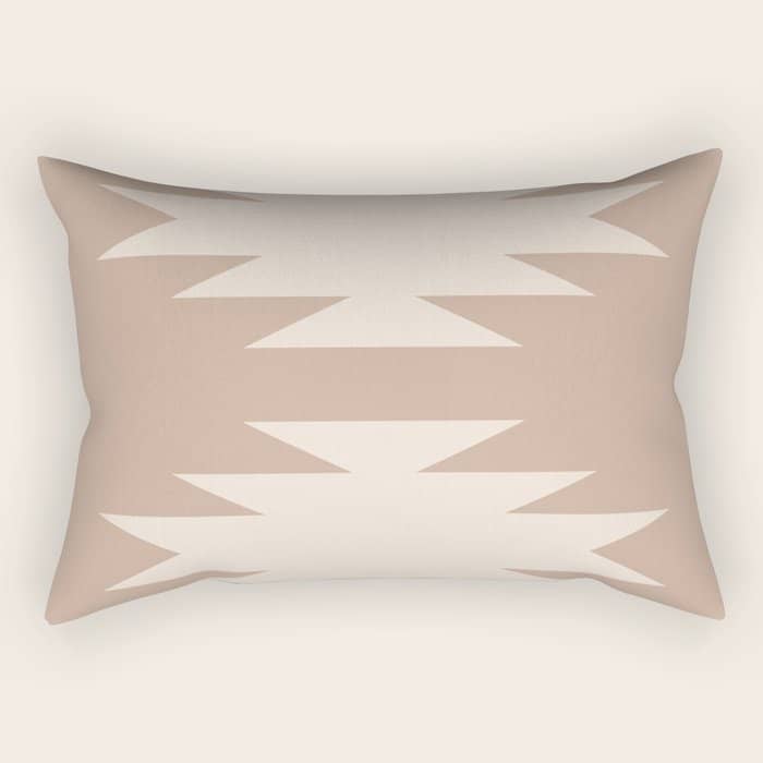 Geometric Southwestern Minimalism - Neutral Natural Beige Rectangular Pillow