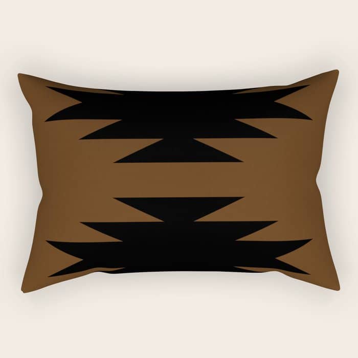 Geometric Southwestern Minimalism - Earthy Burnt Orange Rectangular Pillow