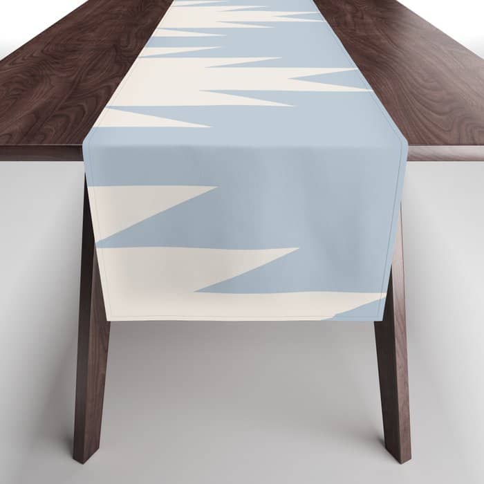 Geometric Southwestern Minimalism - Soft Sky Blue Table Runner