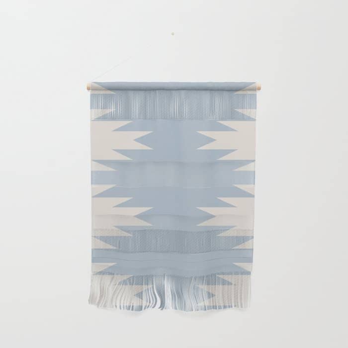 Geometric Southwestern Minimalism - Soft Sky Blue Wall Hanging