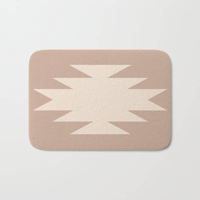 Geometric Southwestern Minimalism - Neutral Natural Beige Bath Mat