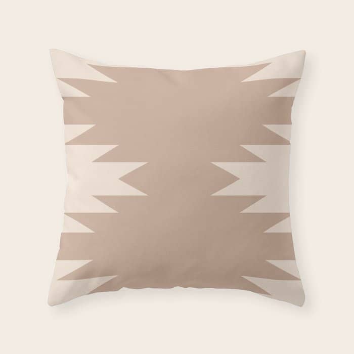 Geometric Southwestern Minimalism - Neutral Natural Beige Throw Pillow