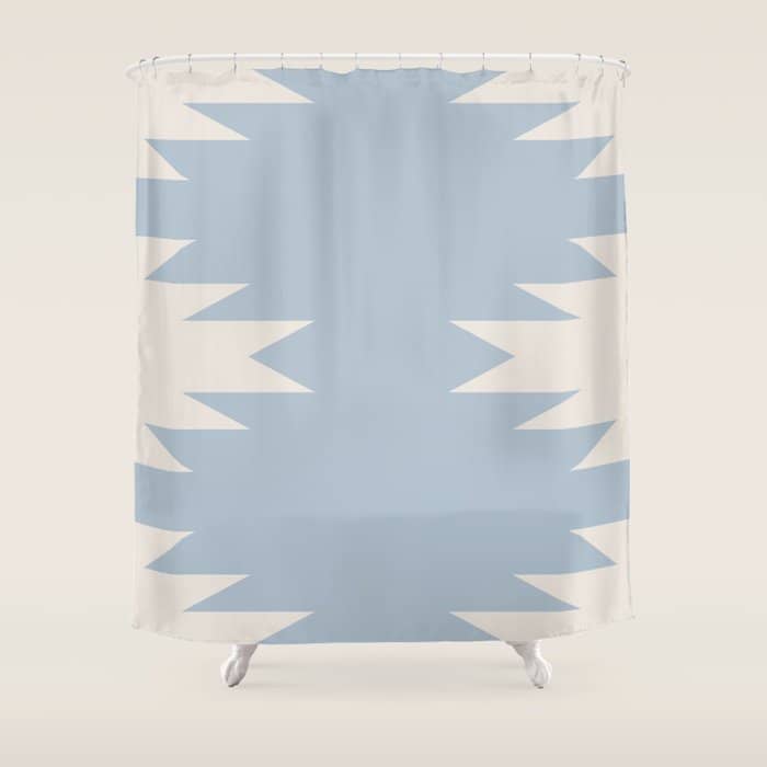 Geometric Southwestern Minimalism - Soft Sky Blue Shower Curtain