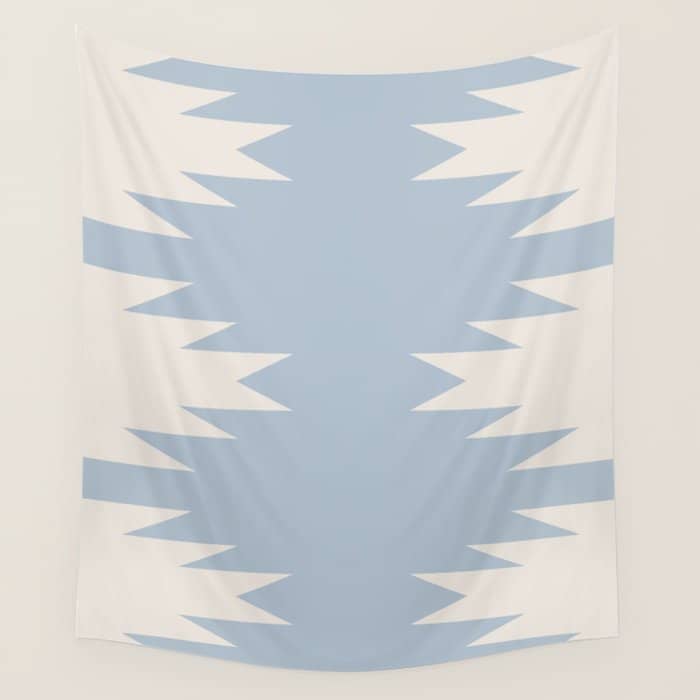 Geometric Southwestern Minimalism - Soft Sky Blue Wall Tapestry