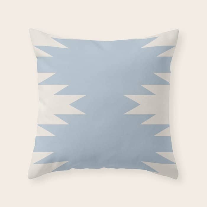 Geometric Southwestern Minimalism - Soft Sky Blue Throw Pillow