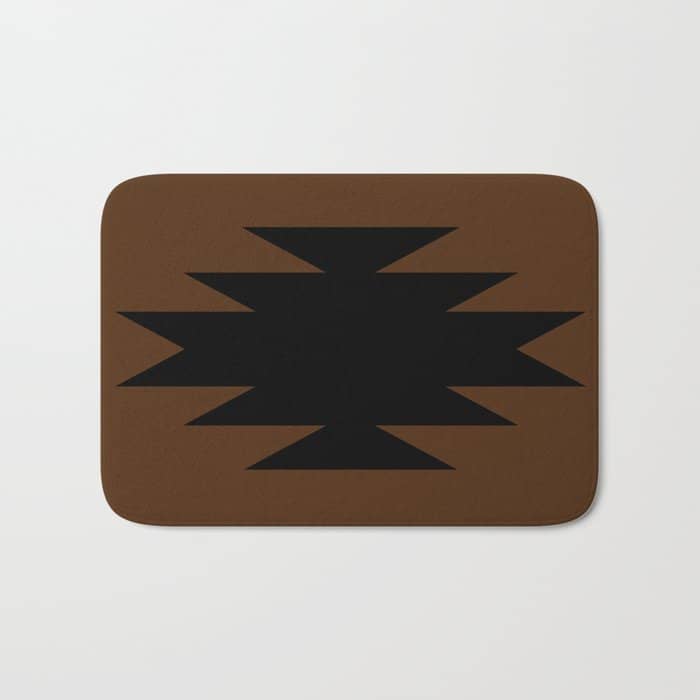 Geometric Southwestern Minimalism - Earthy Burnt Orange Bath Mat