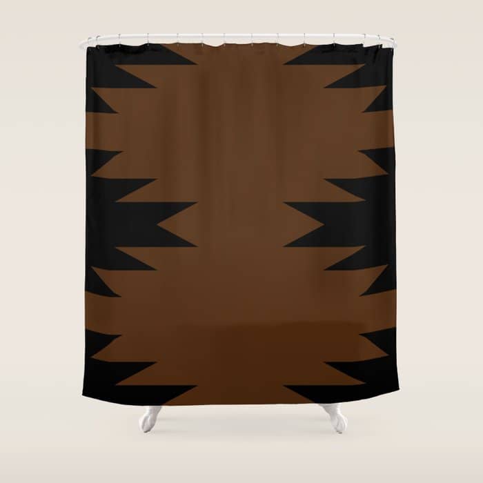 Geometric Southwestern Minimalism - Earthy Burnt Orange Shower Curtain