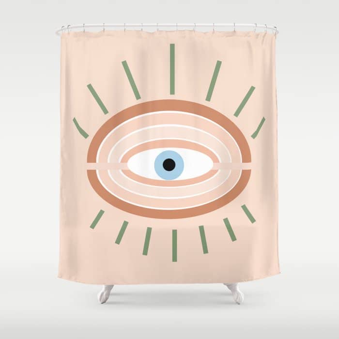 Retro Evil Eye - Neutrals Shower Curtain