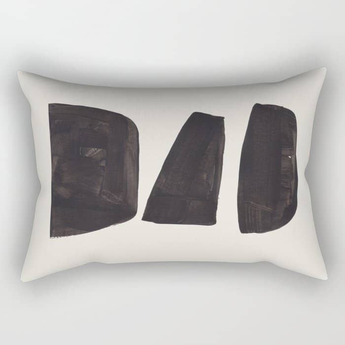 Black & White Minimalist Abstract Shapes Patterns Black Ink Painting Rectangular Pillow