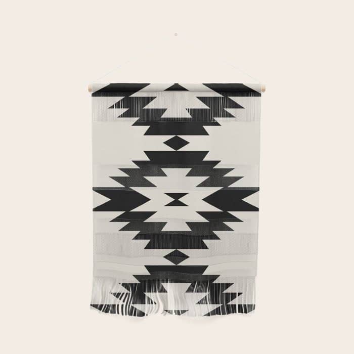 Southwestern Minimalism - Black Neutral Beige Wall Hanging