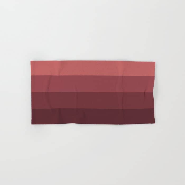 Minimal Retro Sunset Sunrise - Burgundy Ruby Red Bath Towel