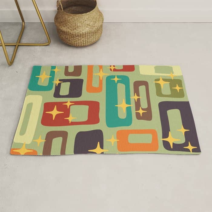 Retro Mid Century Modern Abstract Pattern 225 Rug