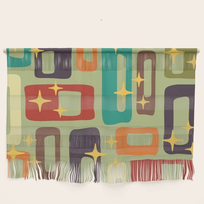 Retro Mid Century Modern Abstract Pattern 225 Wall Hanging