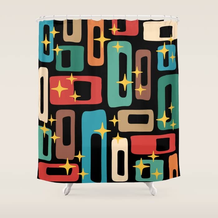 Retro Mid Century Modern Abstract Pattern 223 Shower Curtain