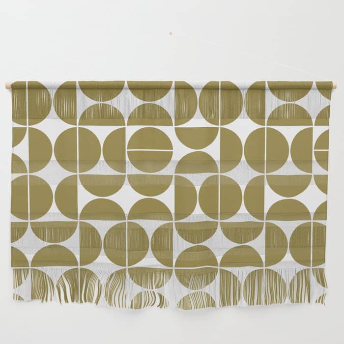 Mid Century Modern Geometric 04 Flat Gold Wall Hanging