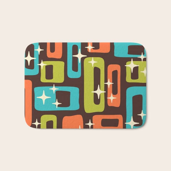 Retro Mid Century Modern Abstract Pattern 632 Bath Mat