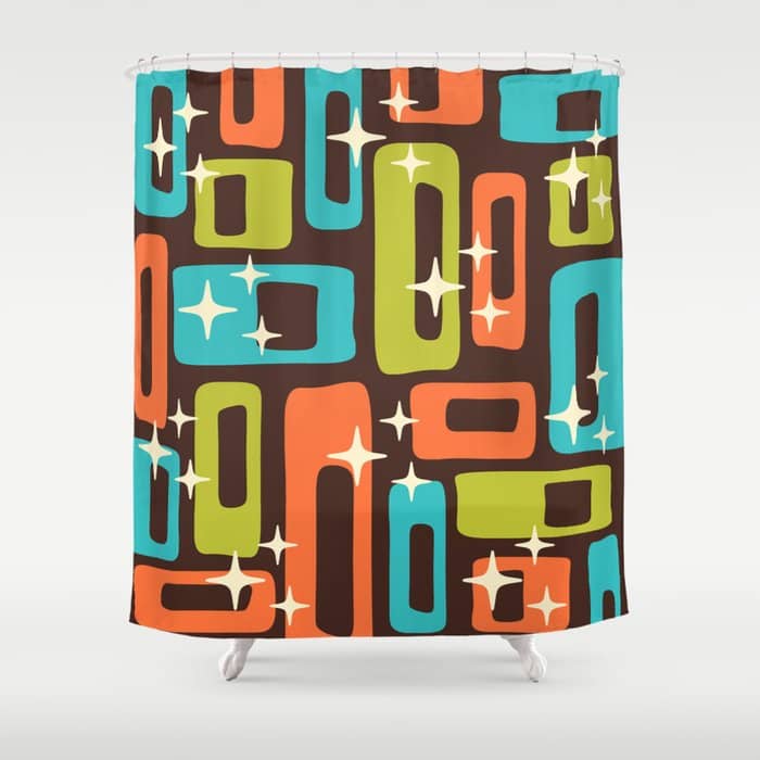 Retro Mid Century Modern Abstract Pattern 632 Shower Curtain