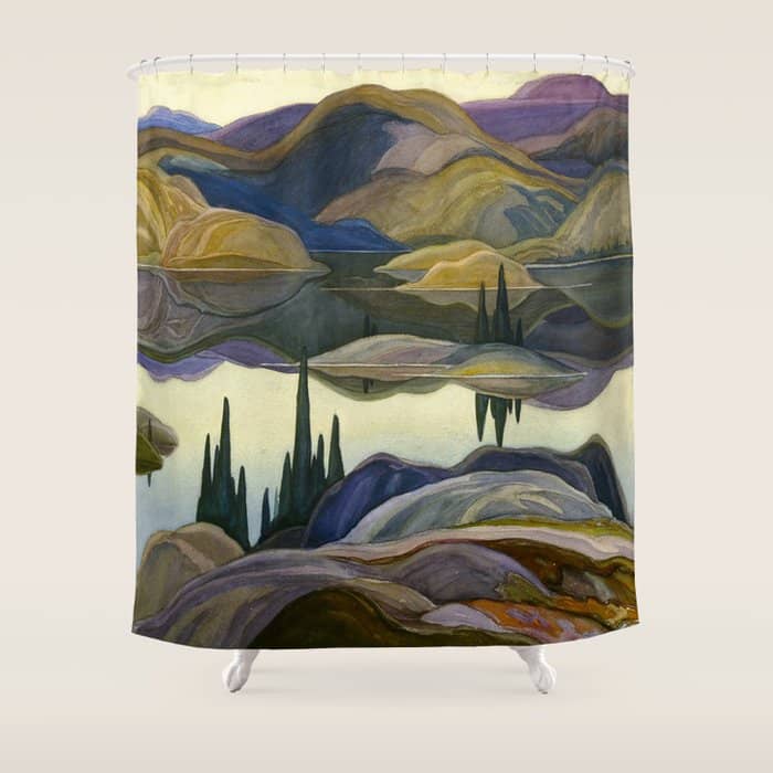 Canadian Landscape Franklin Carmichael Art Nouveau Post-Impressionism Mirror Lake Shower Curtain